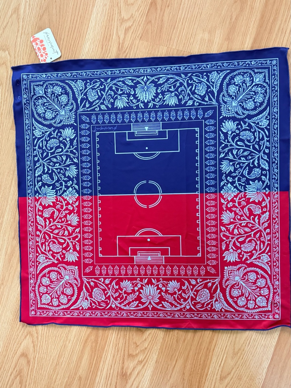 FP Movement by Free People Red and Navy Floral Soccer Pitch Bandana - Scarf